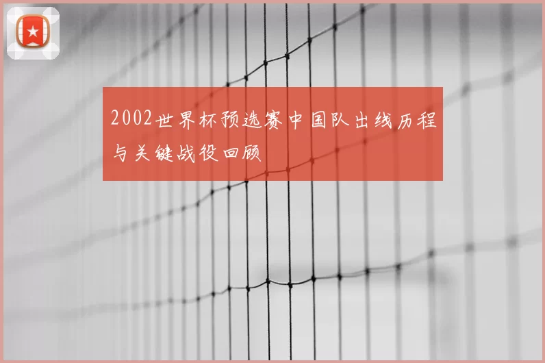 2002世界杯预选赛中国队出线历程与关键战役回顾